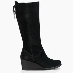 Ugg tall black wedge boot